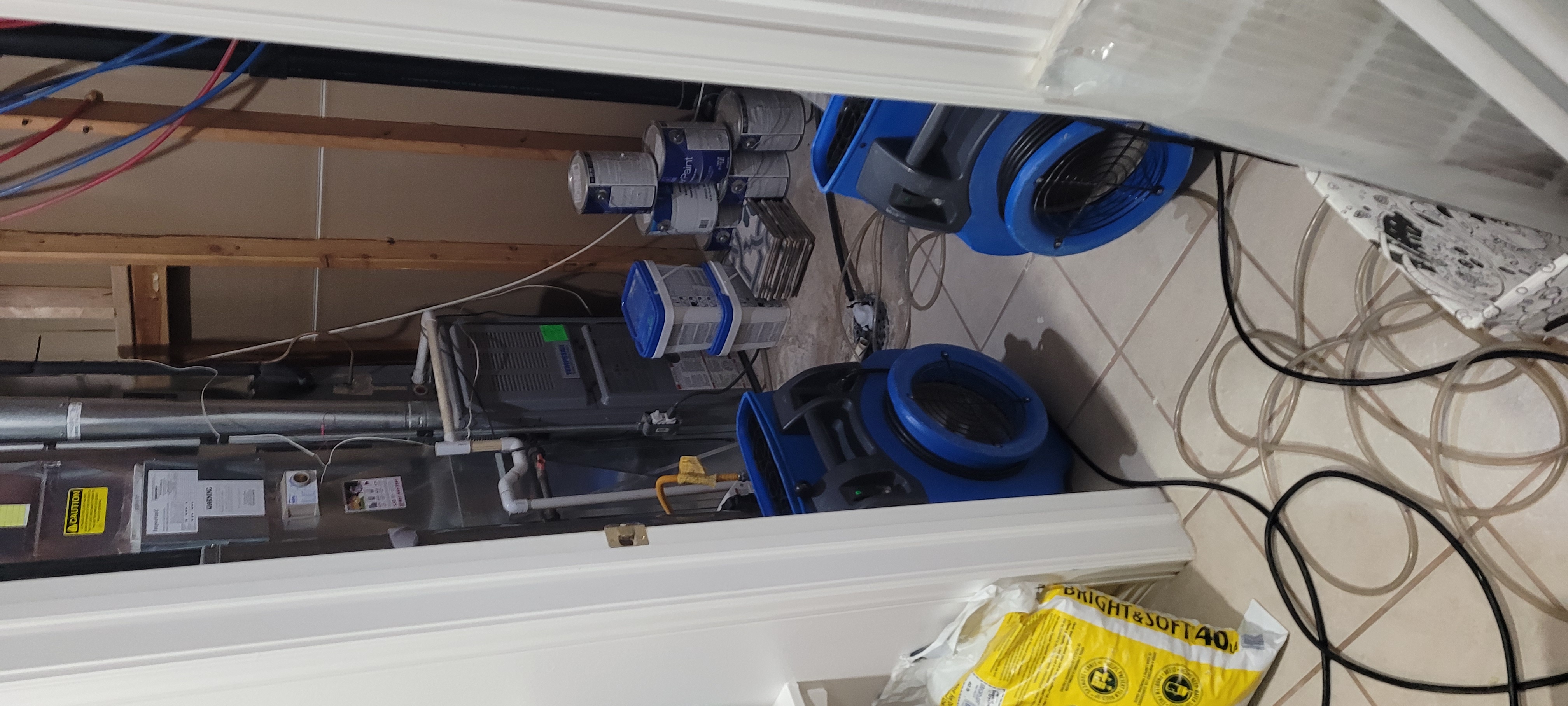 air movers rented for area that had water leak from water heater