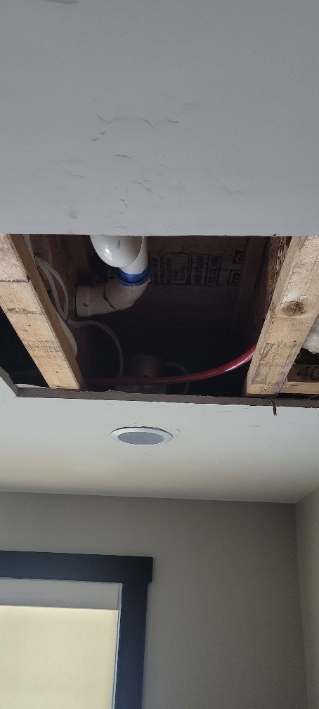 ceiling area that is affected with water intrusion